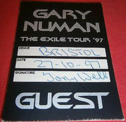 Gary Numan Bristol Guest Pass 1997